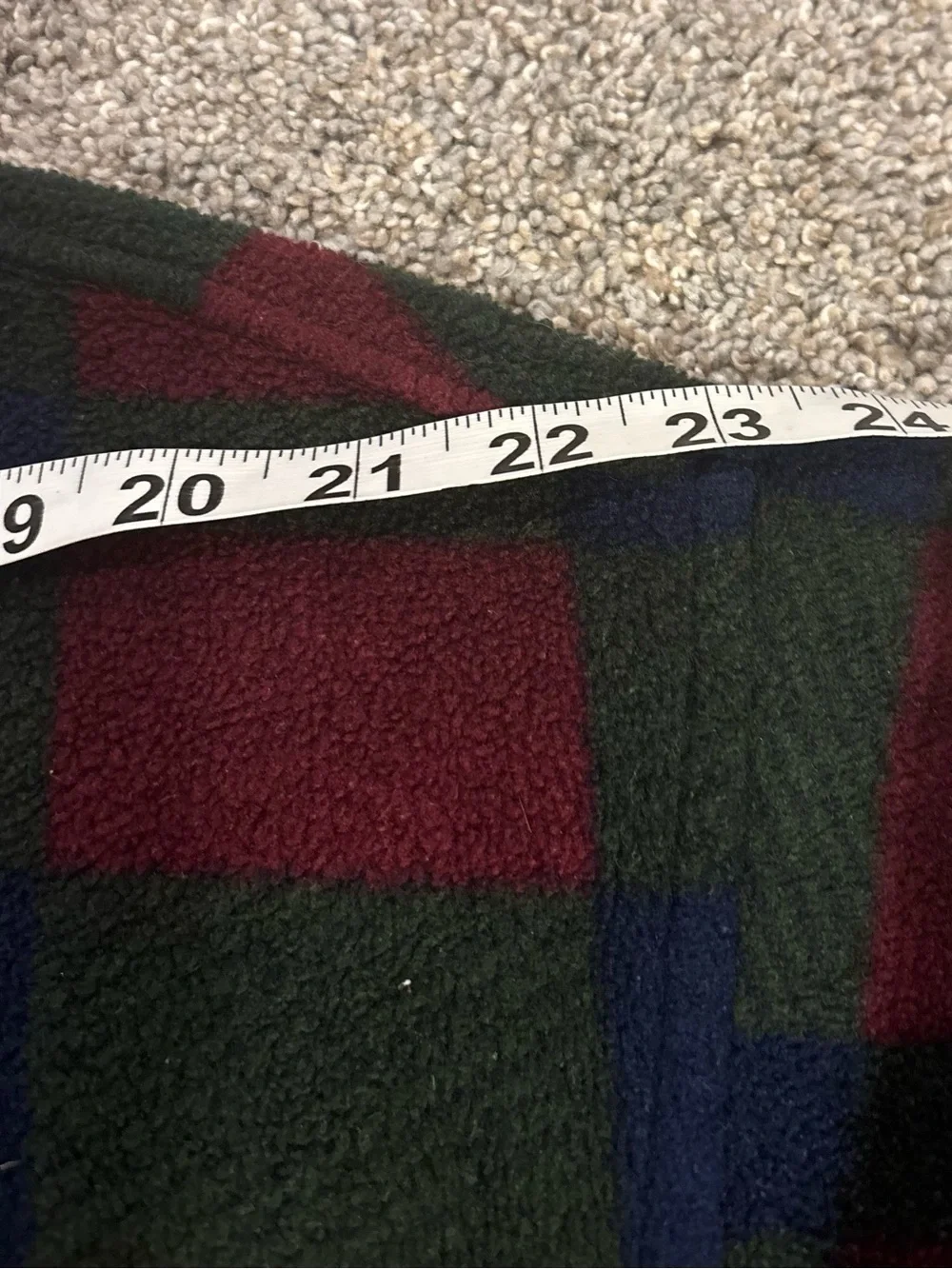 Vintage IZOD Men’s Plaid Fleece 1/4 Zip Mock Neck Pullover Sweatshirt Blue Red M